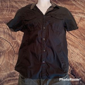 Mens Guess button down black shirt Size M